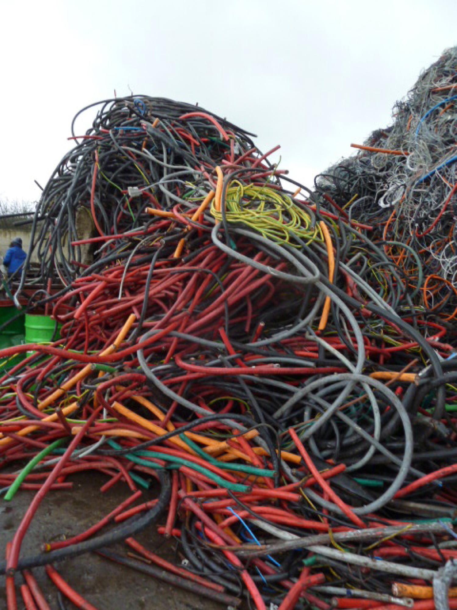 Colorful cable scrap